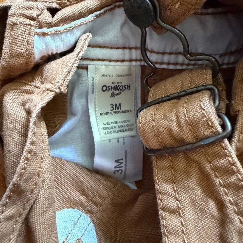 OshKosh B'gosh Tan Cargo Overalls for Kids baby boy 3 months m